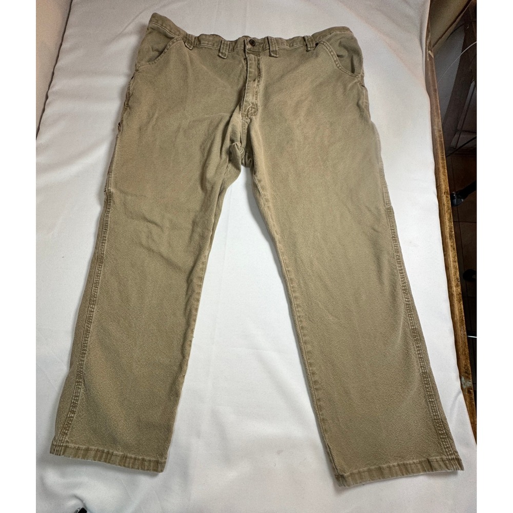 Preowned WRANGLER Carpenter Pants Khaki Color Tag 44x30 MEASUREMENTS IN PHOTOS